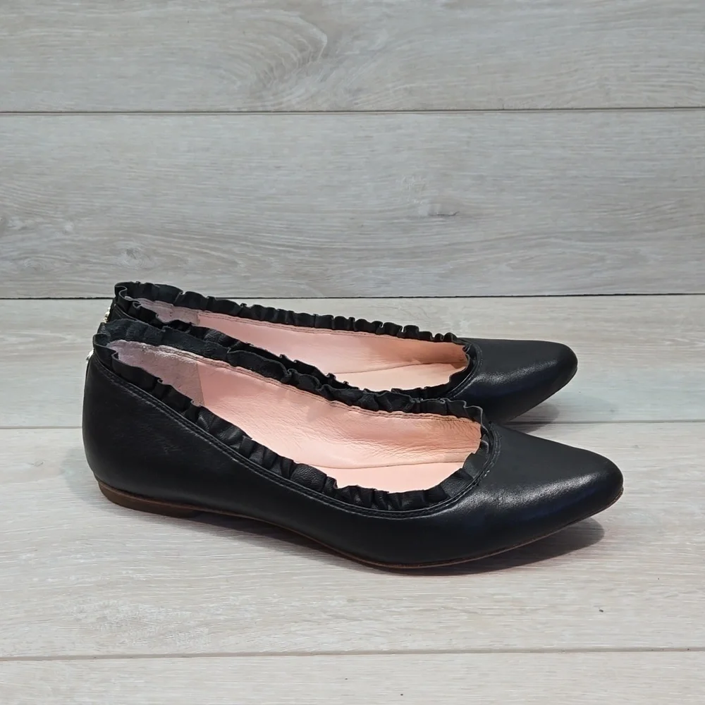 Kate Spade Women Leather Pointed Toe Loafer Slip on shoes flats sz 7M